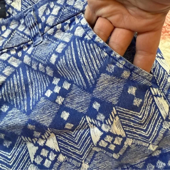 American Eagle Outfitters Blue Geometric Jean Shorts - Picture 4 of 5